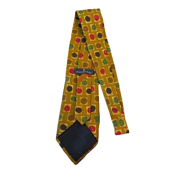 Ermenegildo Zenga Men’s Multicolor  Geometric Circles 100% Silk 4” Italian EUC - Picture 4 of 8